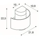 SLV Udendørs wall luminaire PHOTONI CYL cylindrisk, halvrund E27 IP65, sort mat dæmpbar