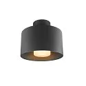 SLV Udendørs loftlampe PHOTONI CYL cylindrisk, med afstandsstykke E27 IP65, sort mat dæmpbar