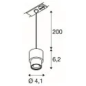 SLV 1-faset pendul PURI 2.0 BASIC GU10 IP20, sort dæmpbar
