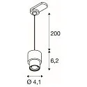 SLV 3-phase pendant luminaire PURI 2.0 BASIC GU10 IP20, grey dimmable