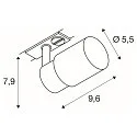 1-faset spot PURI 2.0 - TUBE cylindrisk, justerbar GU10 IP20, guld, sort dæmpbar