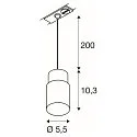 1-faset pendul PURI 2.0 - TUBE cylindrisk GU10 IP20, sort dæmpbar