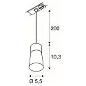 SLV 1-faset pendul PURI 2.0 - CONE konisk GU10 IP20, sort dæmpbar