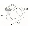 3-phase spot PURI 2.0 - DOME half round, adjustable GU10 IP20, dimmable