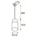 SLV 3-faset pendul PURI 2.0 - TUBE cylindrisk GU10 IP20, sort dæmpbar