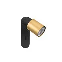 SLV Væg- og Loftlampe PURI 2.0 - TUBE firkantet, med afbryder GU10 IP20, guld, sort dæmpbar