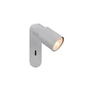 Væg- og Loftlampe PURI 2.0 - TUBE firkantet, med afbryder GU10 IP20, grå dæmpbar