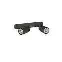 SLV wall and ceiling luminaire PURI 2.0 - TUBE 2 flames, asymmetrical GU10 IP20, black dimmable