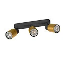 SLV Væg- og Loftlampe PURI 2.0 - TUBE 3-flammer, lang GU10 IP20, guld, sort dæmpbar