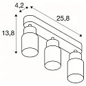 wall and ceiling luminaire PURI 2.0 - TUBE 3 flames, long GU10 IP20, gold, black dimmable