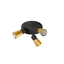 SLV Væg- og Loftlampe PURI 2.0 - CONE 3-flammer, rund GU10 IP20, guld, sort dæmpbar