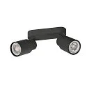 SLV wall and ceiling luminaire PURI 2.0 - TUBE 2 flames, long GU10 IP20, black dimmable