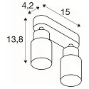 SLV wall and ceiling luminaire PURI 2.0 - TUBE 2 flames, long GU10 IP20, white dimmable
