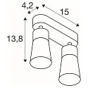 SLV wall and ceiling luminaire PURI 2.0 - CONE 2 flames, long GU10 IP20, grey dimmable