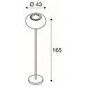 SLV Solar gulvlampe ADEGAN IP65, brun dæmpbar