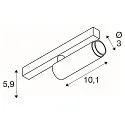 SLV Skinne spot GRIP! S 48V DALI svingbar, til VDU-arbejdsstation, DALI styrbar IP20, guld mat dæmpbar
