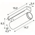 SLV 1-faset spot GRIP! M PHASE svingbar, til VDU-arbejdsstation IP20, sort dæmpbar