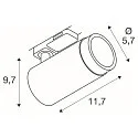 SLV 3-faset spot GRIP! L GU10 cylindrisk, justerbar GU10 IP20, hvid dæmpbar