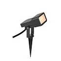 Jordspydslampe SYNA WIDE firkantet, vipbar IP65, sort 