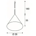 SLV Pendel MAGICO 38 E27 IP20, hvid mat dæmpbar