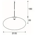 SLV Pendel MAGICO 55 E27 IP20, sort mat dæmpbar