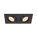 Indbygnings loftlampe NEW TRIA® 155 GU10 2-flammer, drejelig, firkantet GU10 IP20, sort dæmpbar