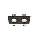 SLV Indbygnings loftlampe NEW TRIA® 155 GU10 2-flammer, drejelig, firkantet GU10 IP20, sort dæmpbar