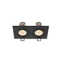 SLV Indbygnings loftlampe NEW TRIA® 155 PHASE 2-flammer, stiv, firkantet IP20, sort dæmpbar