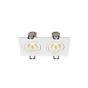SLV Indbygnings loftlampe NEW TRIA® 155 PHASE 2-flammer, stiv, firkantet IP20, hvid dæmpbar