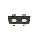 SLV Indbygnings loftlampe NEW TRIA® 155 PHASE 2-flammer, stiv, firkantet IP20, sort dæmpbar