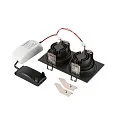 SLV Indbygnings loftlampe NEW TRIA® 155 PHASE 2-flammer, stiv, firkantet IP20, sort dæmpbar