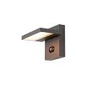 SLV Udendørs wall luminaire ABRIDOR HYBRID med sensor, omskiftelig, kablet gennem IP65, antracit 