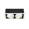 Indbygnings loftlampe KADUX DOUBLE 2-flammer, DALI styrbar, kardanisk drejning IP20, hvid dæmpbar