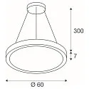 SLV Pendel MEDO® RING 60 PHASE til VDU-arbejdsstation, CCT Switch IP20, hvid dæmpbar