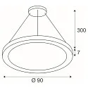 SLV Pendel MEDO® RING 90 PHASE til VDU-arbejdsstation, CCT Switch IP20, hvid dæmpbar
