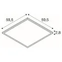 SLV ceiling luminaire PANEL C 600 ON-OFF CCT Switch, UGR < 19, switchable IP54 / IP20, 34W 4550lm 3000 / 4000K CRI 80-89