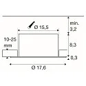 SLV Downlight DOWNLIGHT C 150 DALI stiv, DALI styrbar, kablet gennem IP54, hvid dæmpbar