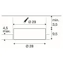 SLV Indbygnings loftlampe MEDO® 30 FRAMELESS stiv, til VDU-arbejdsstation, CCT Switch, skylle, omskiftelig IP20, hvid 