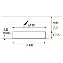 SLV Indbygnings loftlampe MEDO® 60 FRAMELESS stiv, til VDU-arbejdsstation, CCT Switch, skylle, omskiftelig IP20, hvid 