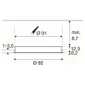 SLV Indbygnings loftlampe MEDO® 90 FRAME stiv, til VDU-arbejdsstation, med ramme, CCT Switch, omskiftelig IP20, hvid 