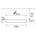 SLV ceiling recessed luminaire MEDO® 90 FRAMELESS rigid, for VDU workstation, CCT Switch, flush, switchable IP20, white 
