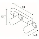 Væg- og Loftlampe NOBLO® DOUBLE PHASE DTW 2-flammer, rund, Dim-To-Warm IP20