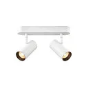 SLV Væg- og Loftlampe NOBLO® DOUBLE PHASE 2-flammer, rund IP20, hvid dæmpbar