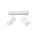 SLV Væg- og Loftlampe NOBLO® DOUBLE PHASE 2-flammer, rund IP20, hvid dæmpbar