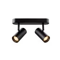 SLV wall and ceiling luminaire NOBLO® DOUBLE PHASE 2 flames, round IP20, black dimmable