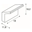 SLV Udendørs wall luminaire ORDI II firkantet IP65, sort, lakeret dæmpbar
