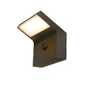 Udendørs wall luminaire ORDI II firkantet, med sensor IP54, sort, lakeret 