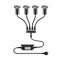 SLV Gulvindbygningslampe TRAIL-LITE® 60 rund, inkl. strømforsyning, sæt med 4 IP67, aluminium, rustfrit stål 