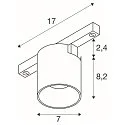 SLV Skinne spot FIXT-IT! rund, overflademonteret version, egnet til VDU-arbejdsstationer IP20, bronze, sort, lakeret dæmpbar