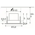 Indbygnings loftlampe NEW TRIA® 45 rund, egnet til VDU-arbejdsstationer IP20, hvid, lakeret 
